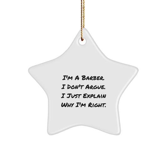 Funny Barber Star Ornaments, Gifts from Friends for Barber, Christmas Unique Star Decor - Image 1