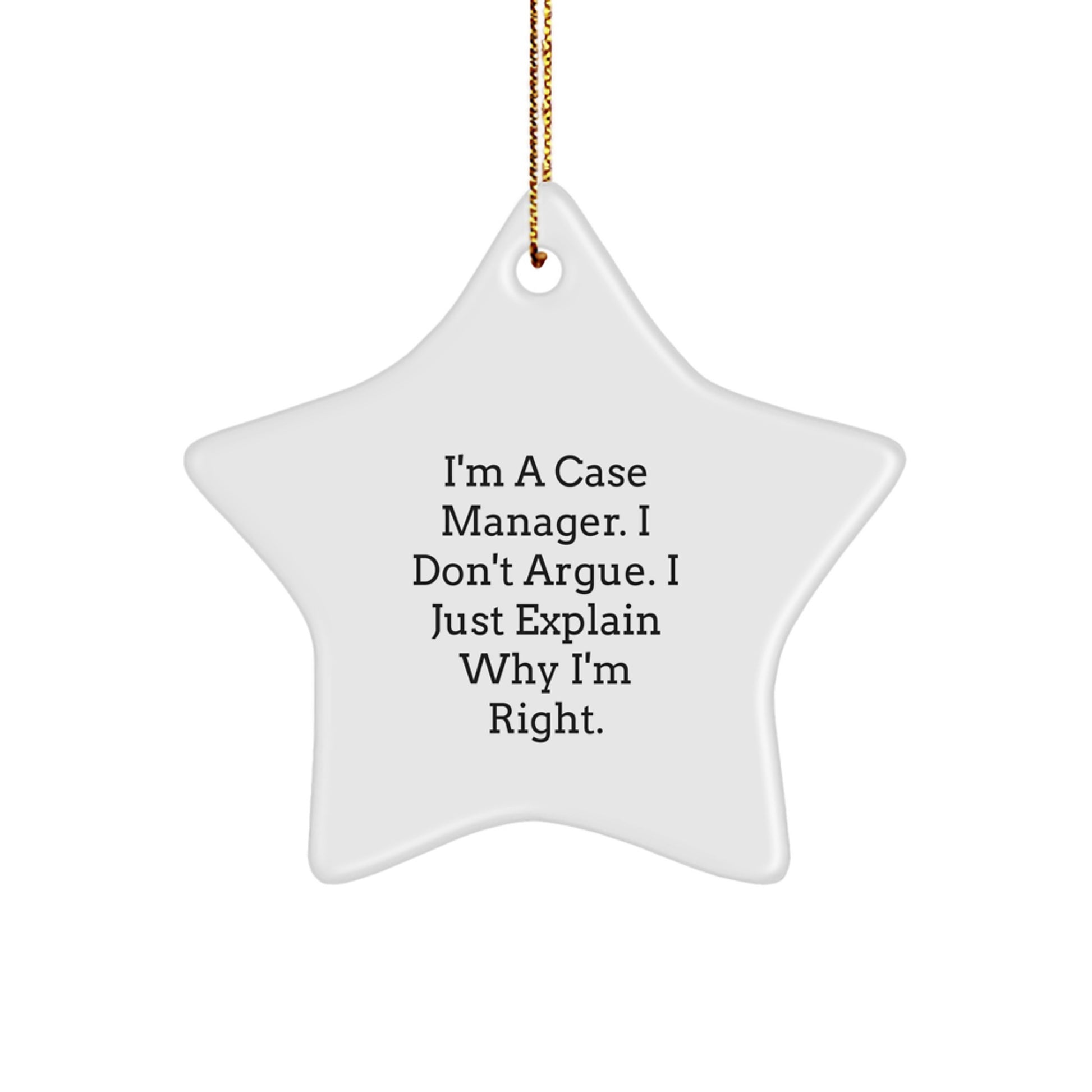 Gifts from Friends for Case Managers, Funny Quote Star Ornament, Christmas Unique Gifts - Image 1