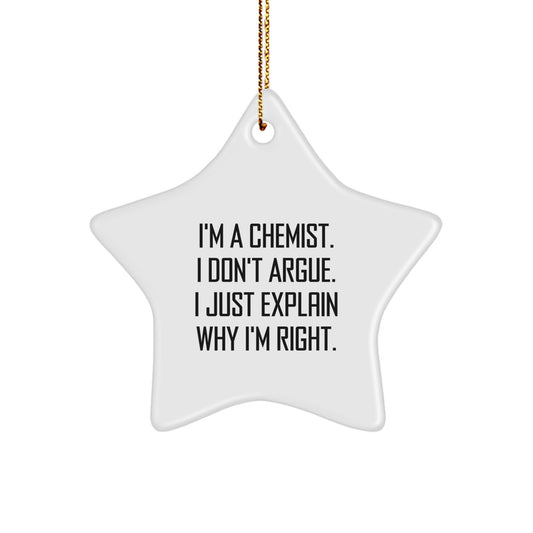 Chemist Star Ornament Funny Gift for Men or Women from Friends Family Coworkers - Image 1