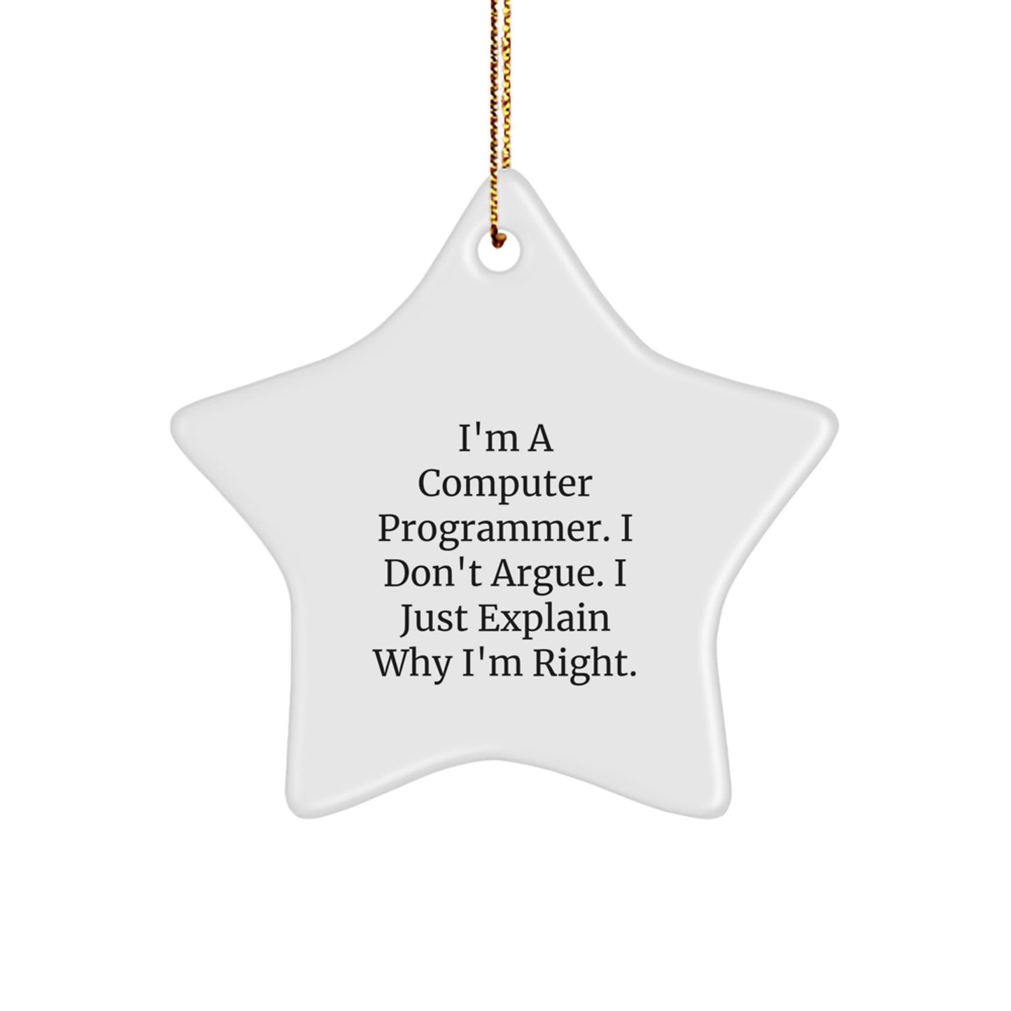Computer Programmer Funny Star Ornament Gifts from Friends for Men, Women, Family, Coworkers, Unique Christmas Unique Gifts - Image 1