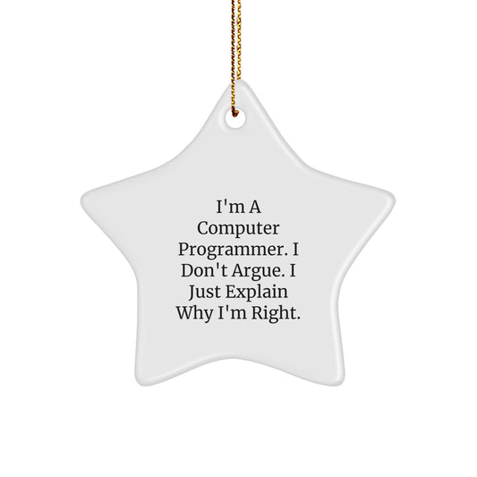 Computer Programmer Funny Star Ornament Gifts from Friends for Men, Women, Family, Coworkers, Unique Christmas Unique Gifts - Image 1