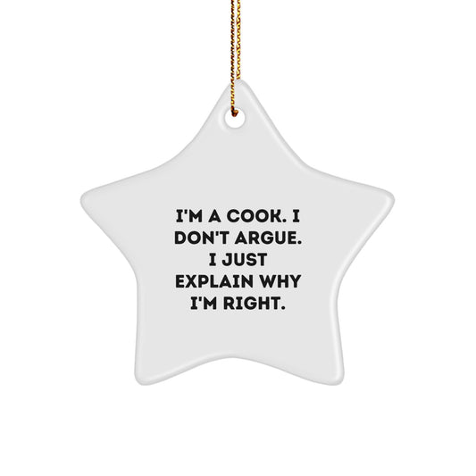 Funny Cook Gifts from I'm a Star Ornament for Christmas Unique Presents - Image 1