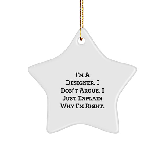 Funny Designer Gifts from Friends for Designer Men Star Ornament - Image 1