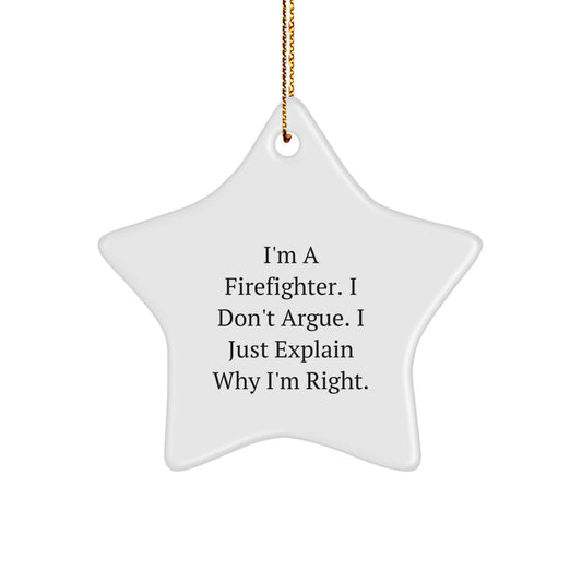 Funny Firefighter Gifts, Unique Star Ornament for Firefighter Friends, Christmas Unique Gifts from Friends and Family - Image 1