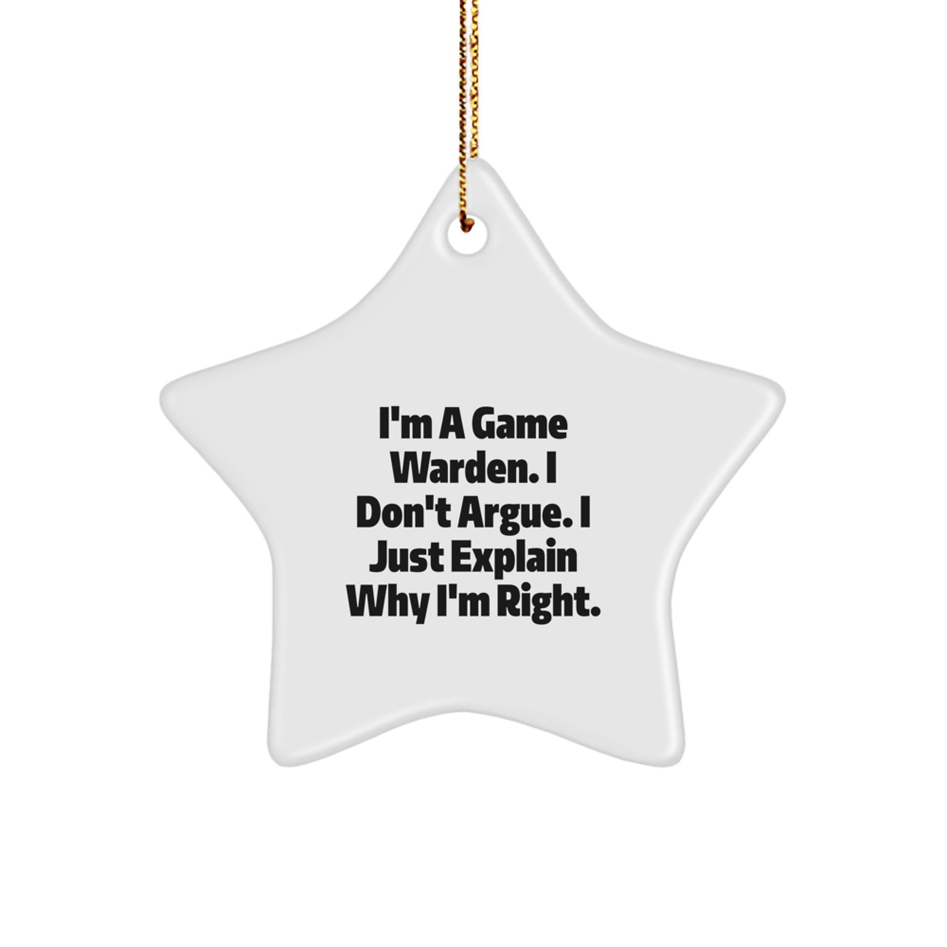Funny Game Warden Gifts from Men to Game Wardens, Star Ornament for Christmas Unique Presents - Image 1