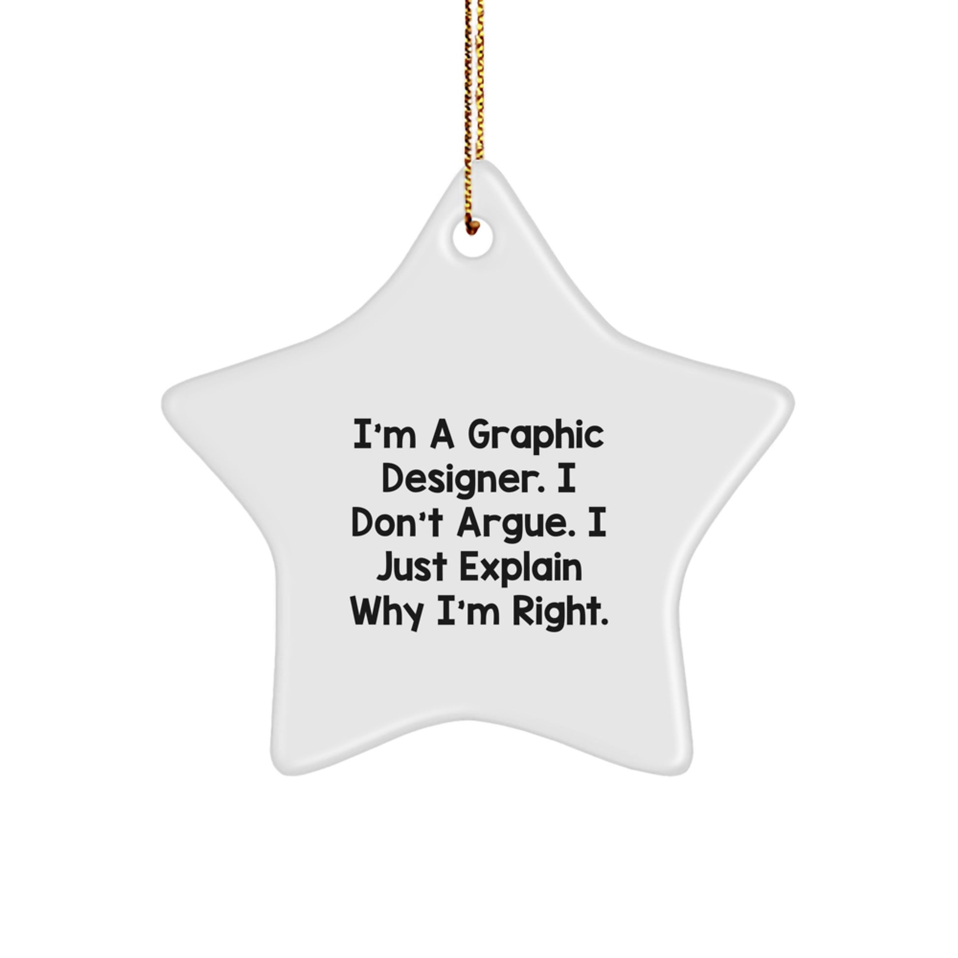 A Star Ornament Gift for Your Favorite Graphic Designer, Funny Quote, Christmas Unique Gifts from Men to Women, Friends, Coworkers, Family. - Image 1