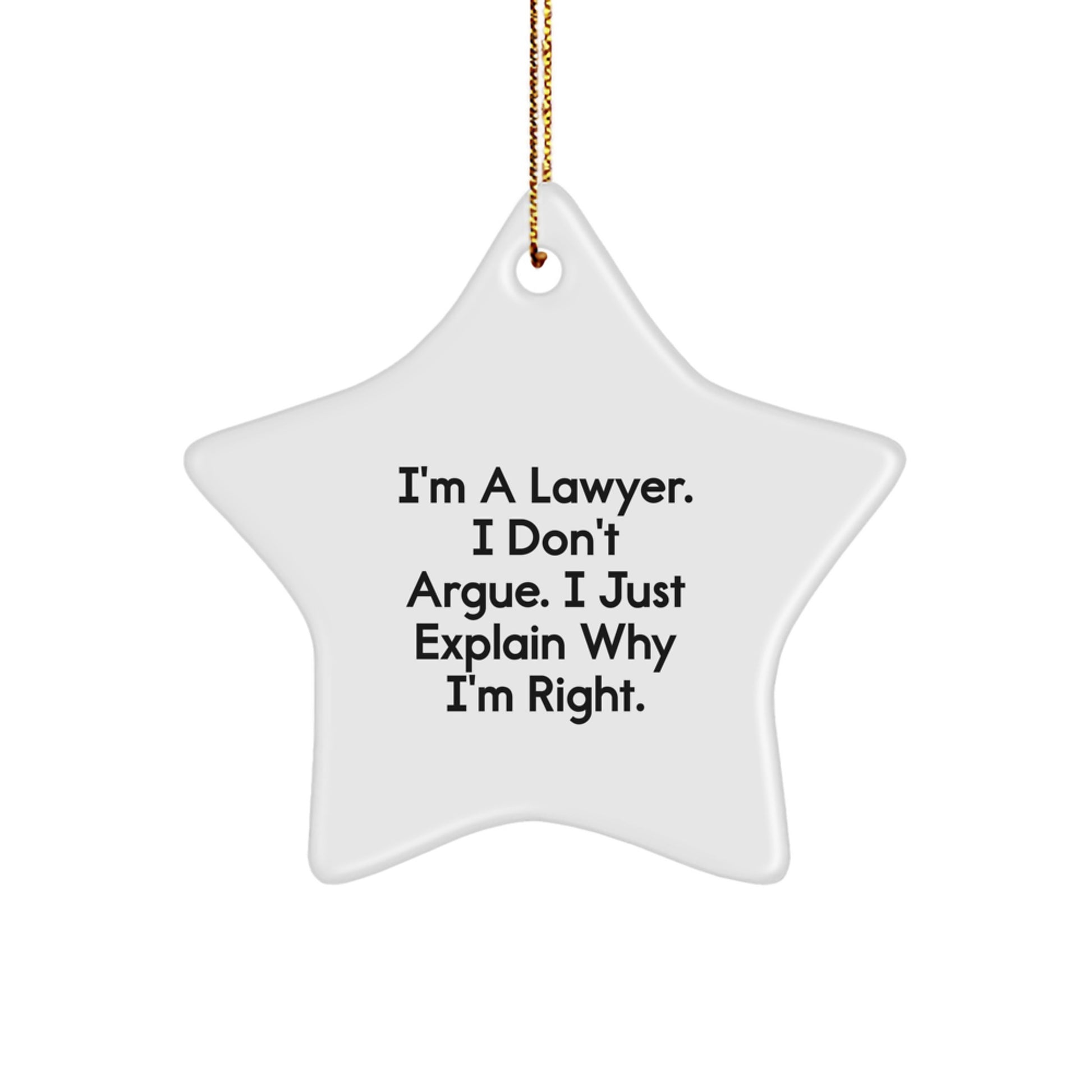 Funny Lawyer Gifts from Men to Friends, Christmas Unique Star Ornament for Lawyer, Inspirational Quote - Image 1