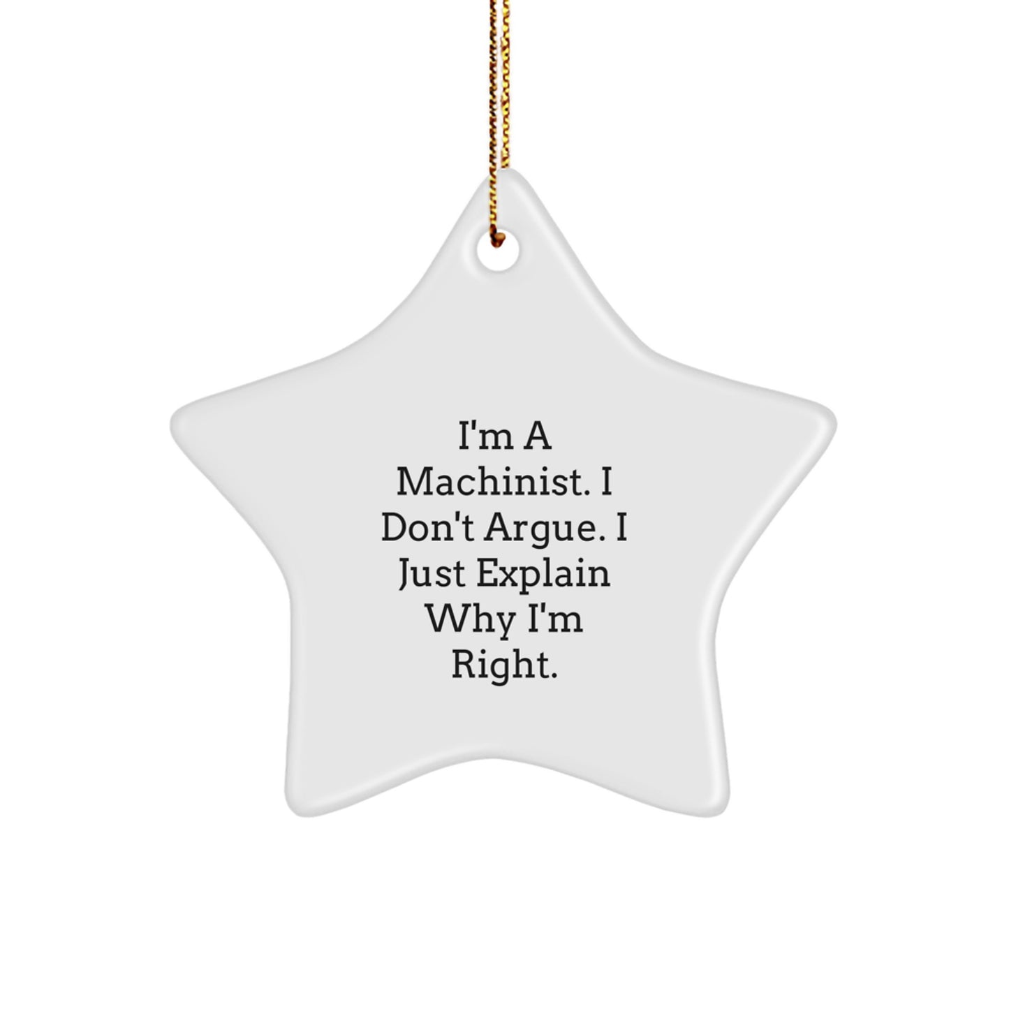 Funny Machinist Christmas Unique Gifts from Friends to Machinist Men, Unique Star Ornament for Machinist Friends and Family - Image 1