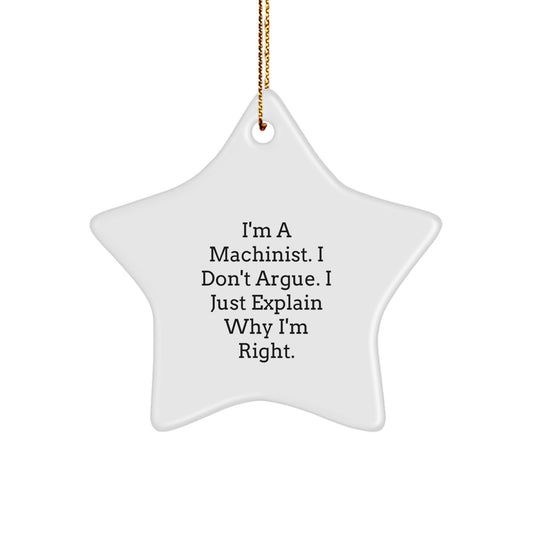 Funny Machinist Christmas Unique Gifts from Friends to Machinist Men, Unique Star Ornament for Machinist Friends and Family - Image 1