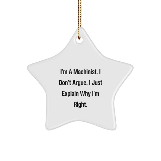 Funny Machinist Gifts from Men - Star Ornament for Machinist Friends, Christmas Unique Gifts for Machinist - Image 1