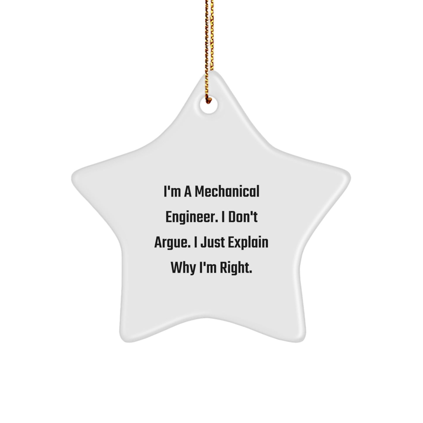 Funny Mechanical Engineer Gifts from Family, Unique Star Ornament for Friends, Christmas Unique Items for Coworkers, Mechanical Engineer Humor - Image 1