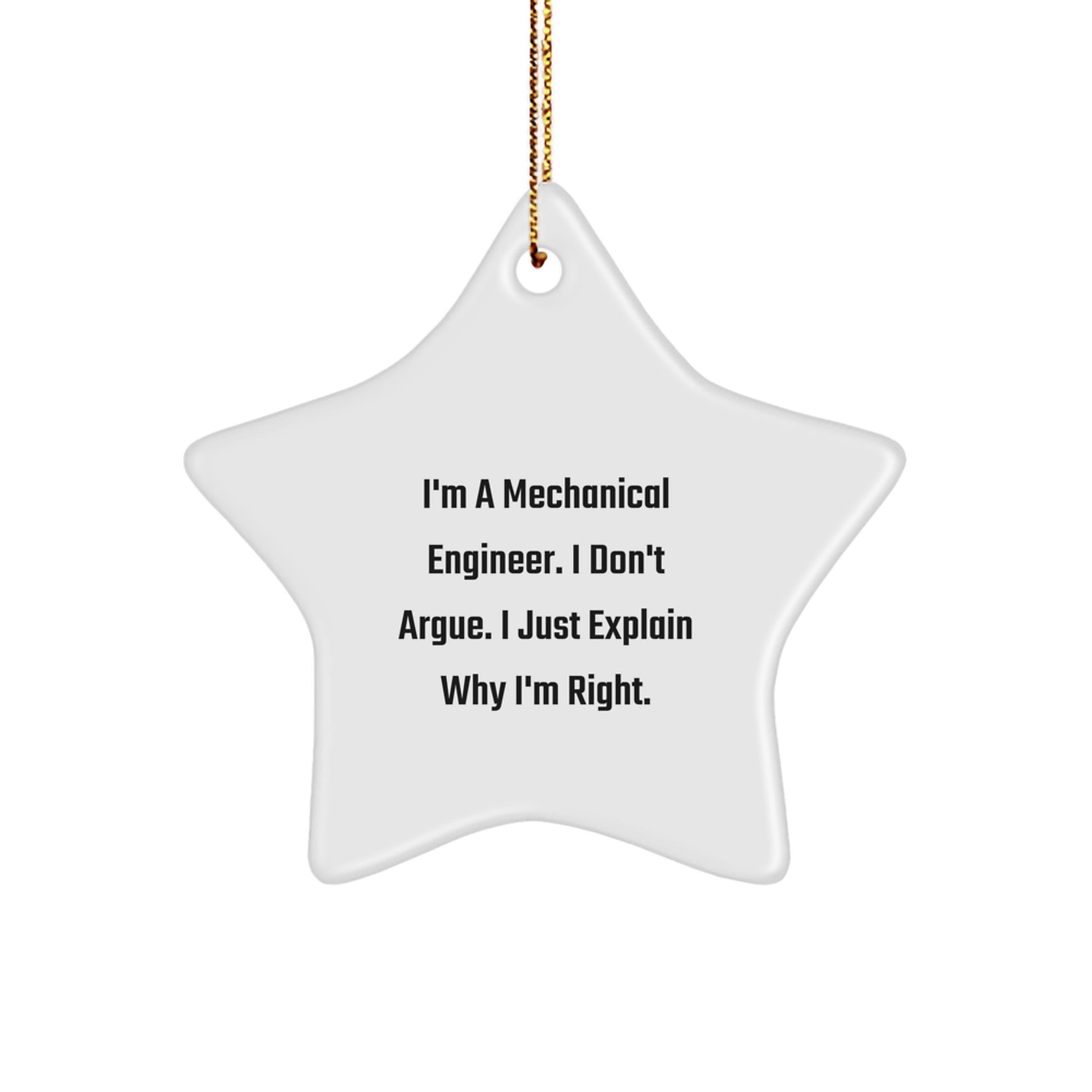 Funny Mechanical Engineer Gifts from Family, Unique Star Ornament for Friends, Christmas Unique Items for Coworkers, Mechanical Engineer Humor - Image 1