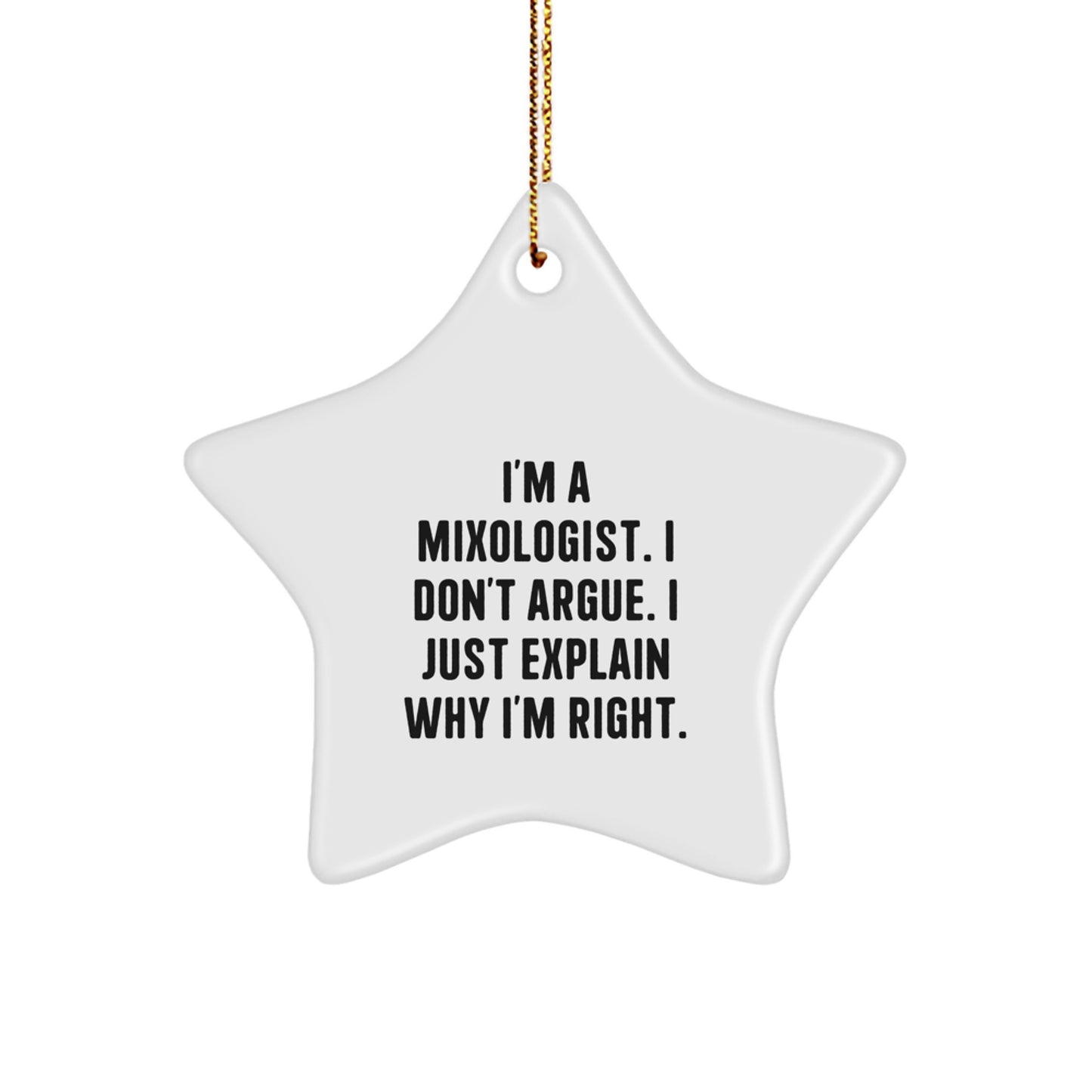 Funny Mixologist Star Ornament Gifts from Friends to Men for Christmas Unique Decorations - Image 1