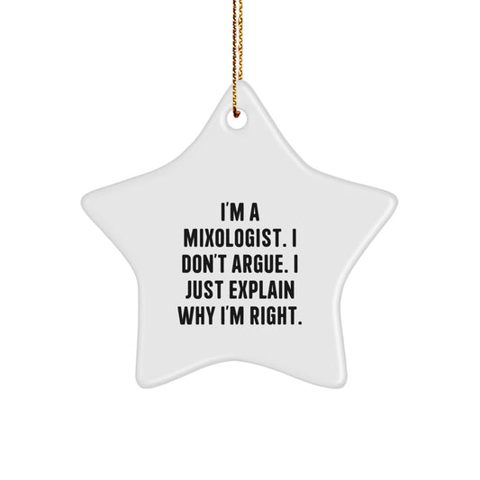 Funny Mixologist Star Ornament Gifts from Friends to Men for Christmas Unique Decorations - Image 1