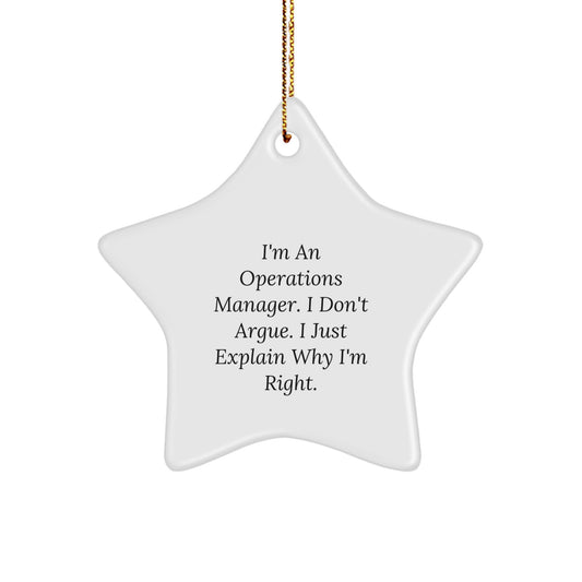 Funny Operations Manager Gifts, Star Ornament for Men, Operations Manager Christmas Unique Gifts from Colleagues, Friends, Family - Image 1