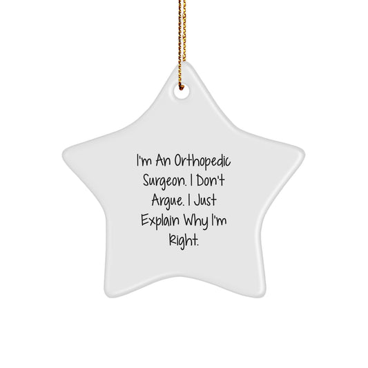 Orthopedic Surgeon Star Ornament, Funny Christmas Unique Gifts from Friends and Family, Gifts for Orthopedic Surgeon Men Women Coworkers - Image 1
