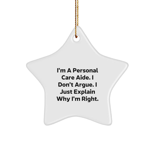 Funny Personal Care Aide Star Ornament - Gifts from Friends - Personal Care Aide Gifts for Men - Unique Christmas Unique Gifts - Image 1
