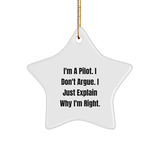 Funny Pilot Star Ornament Gifts from Friends to Pilots for Christmas - Image 1