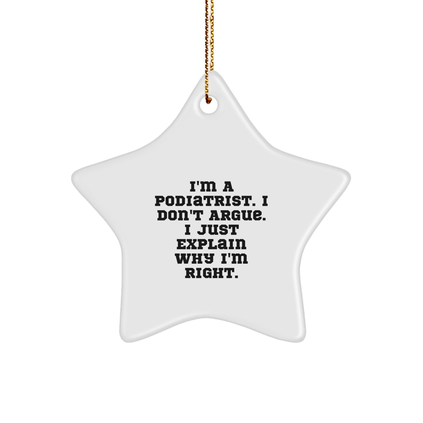 Podiatrist Star Ornament Gift for Friends – Humorous Novelty Christmas - Image 1
