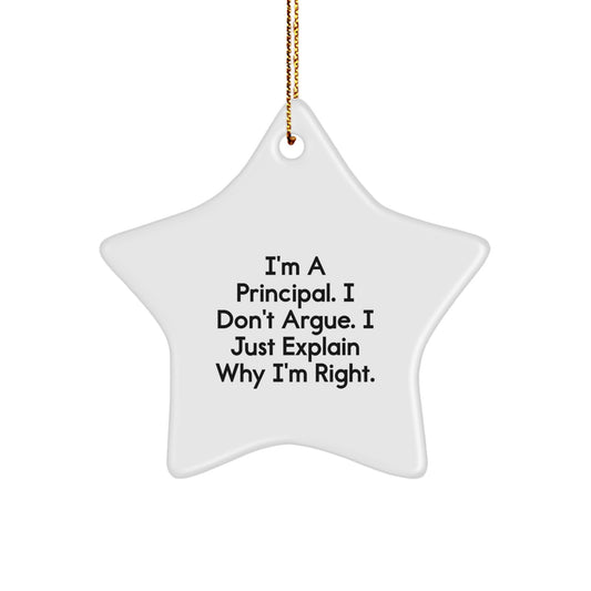 Funny Principal Star Ornament Gifts from Family for Men, Women, Friends, Coworkers, or Principals' Christmas Unique Gifts - Image 1