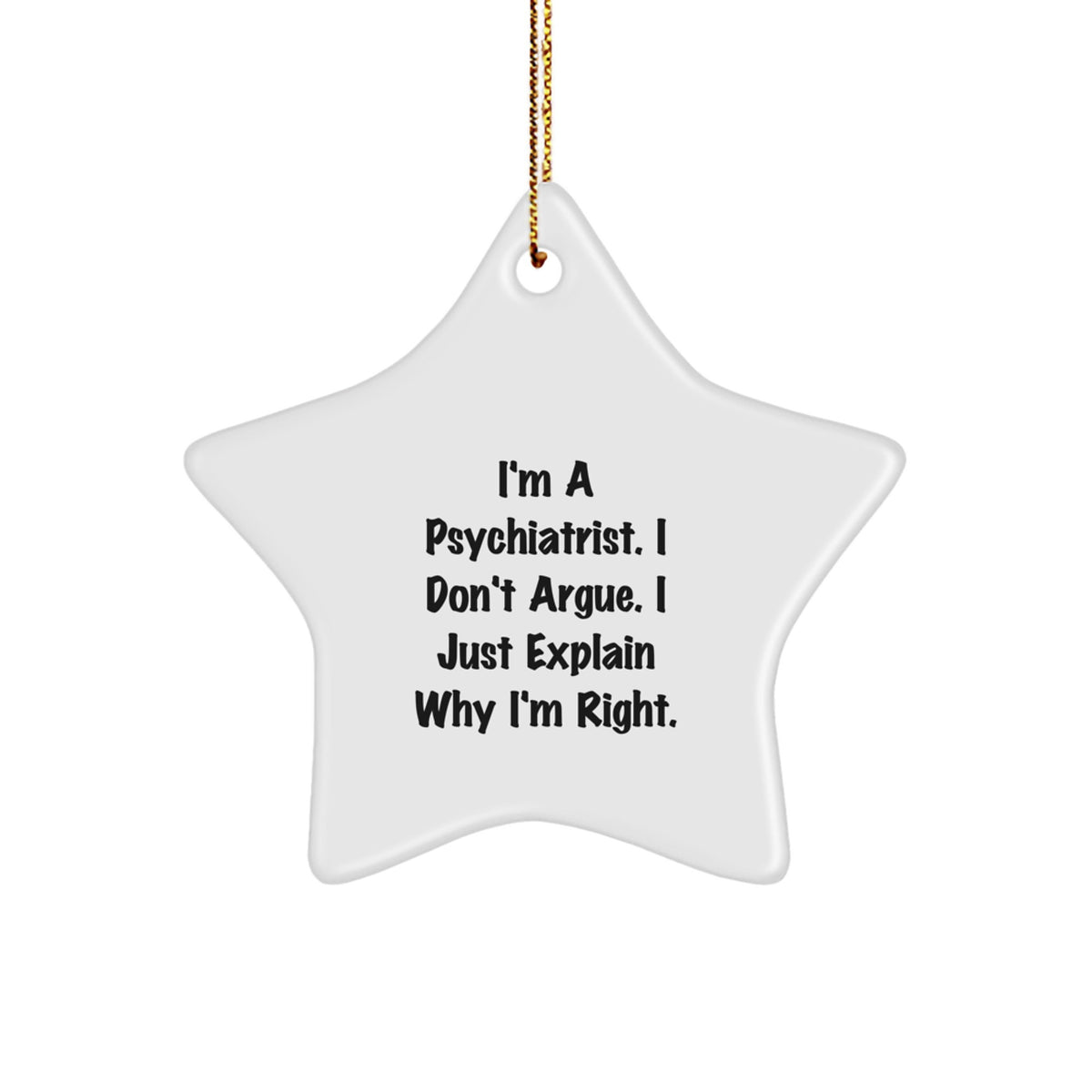 Psychiatrist Star Ornament Christmas Unique Gift for Her Bright Present - Image 1
