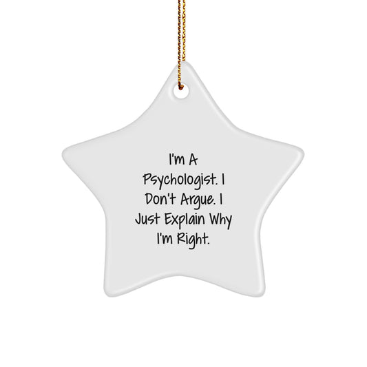 Funny Psychologist Star Ornament Gifts from Friends for Psychologists at Christmas Unique Gifts - Image 1
