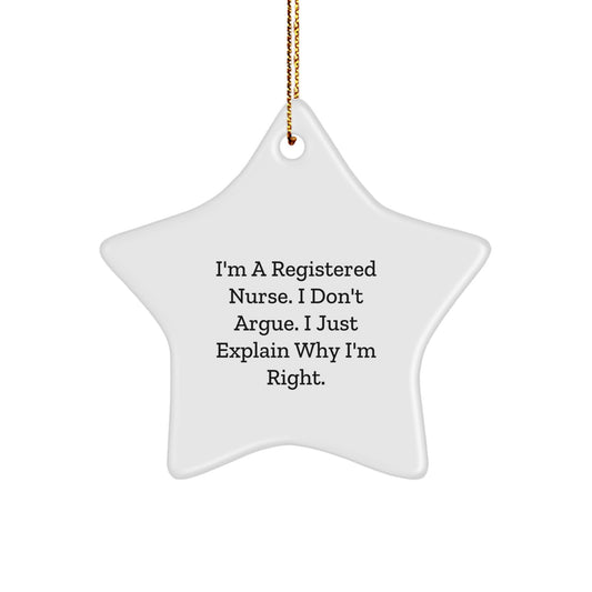Funny Registered Nurse Gifts from Friends Star Ornament for Christmas Unique Gifts - Image 1