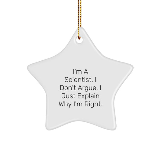 Funny Scientist Star Ornament Gifts from Friends, Cute Inspirational Scientist Christmas Unique Gifts for Scientist Men, Women, Coworkers, Family - Image 1