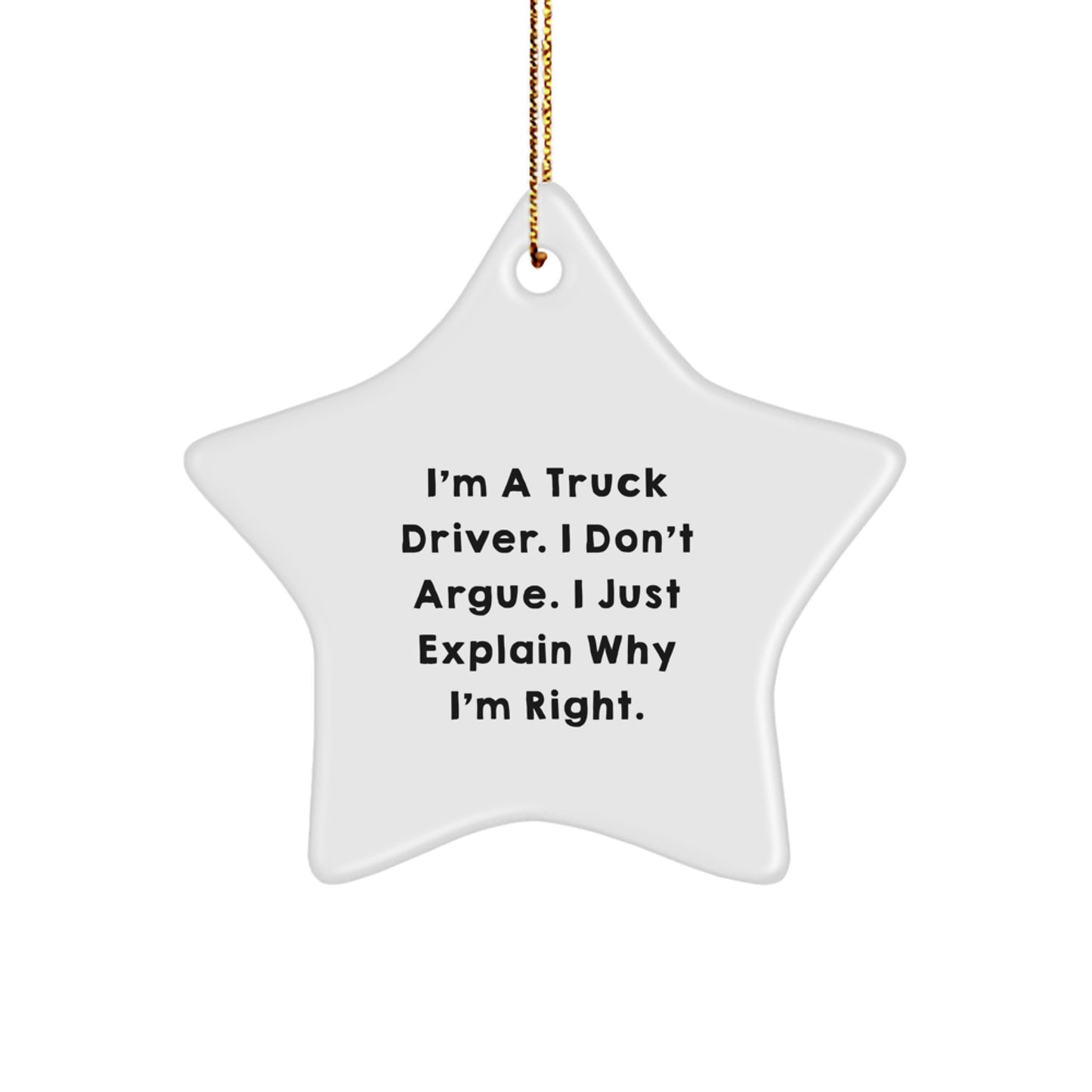 Truck Driver Gifts from Friends - Funny Star Ornament for Christmas - Inspirational Trucker Motivation - Image 1