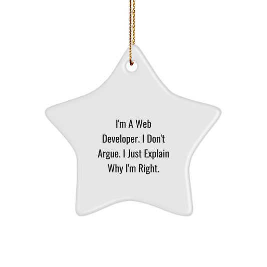 Funny Web Developer Star Ornament Gifts from Friends for Christmas Unique Decorations - Image 1