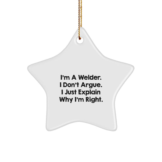 Funny Welder Star Ornament Gifts from Men for Christmas Unique Gifts - Image 1