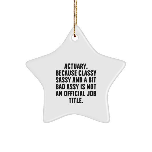 Funny Actuary Gifts from Friends and Family, Actuary Star Ornament for Men and Women, Christmas Unique Gifts for Actuary Professionals - Image 1
