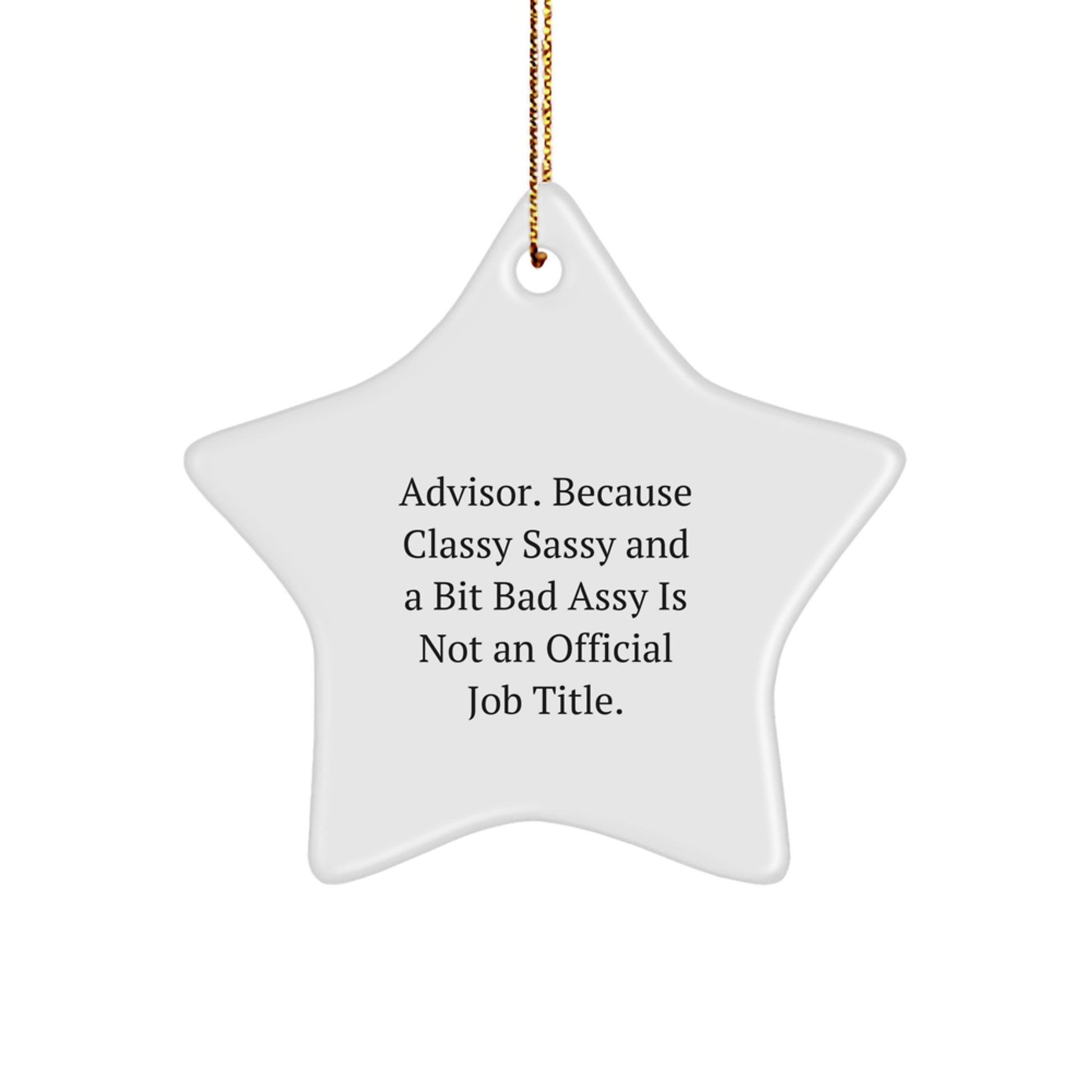 Funny Advisor Gifts, Star Ornament with Sass, Gifts from Friends for Christmas, Vibrant Quote - Image 1