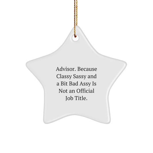 Funny Advisor Gifts, Star Ornament with Sass, Gifts from Friends for Christmas, Vibrant Quote - Image 1