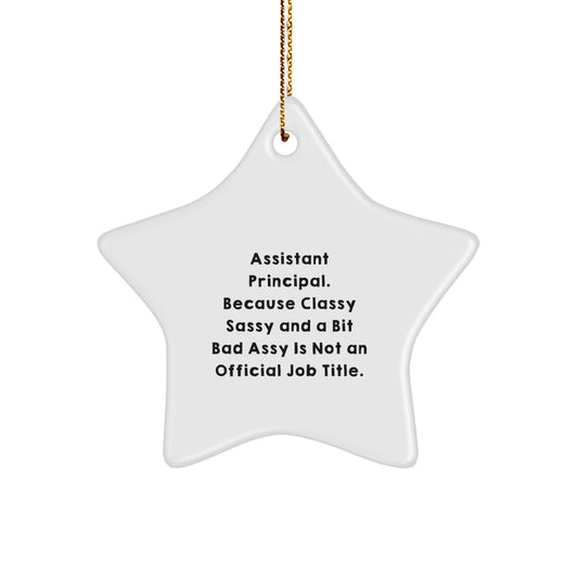 Funny Assistant Principal Gifts for Christmas - Star Ornament with Gold Cord, Gifts from Friends to Assistant Principal, Perfect Addition to Your Christmas Decor - Image 1