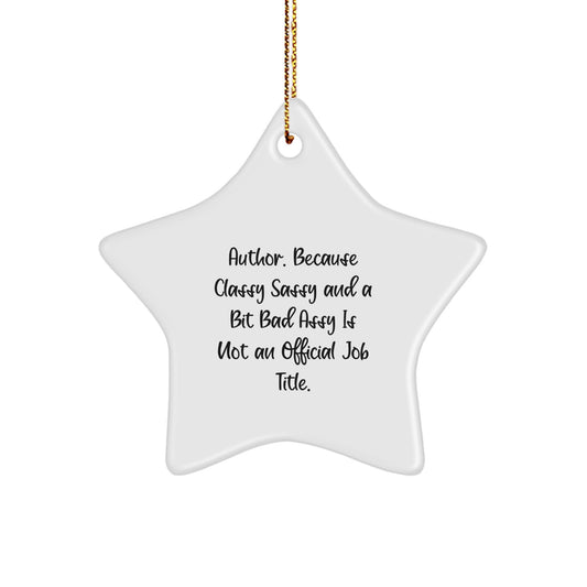 Funny Author Gifts from Friends for Author Lover Christmas Star Ornament, Men, Women, Coworkers, Family Members - Image 1