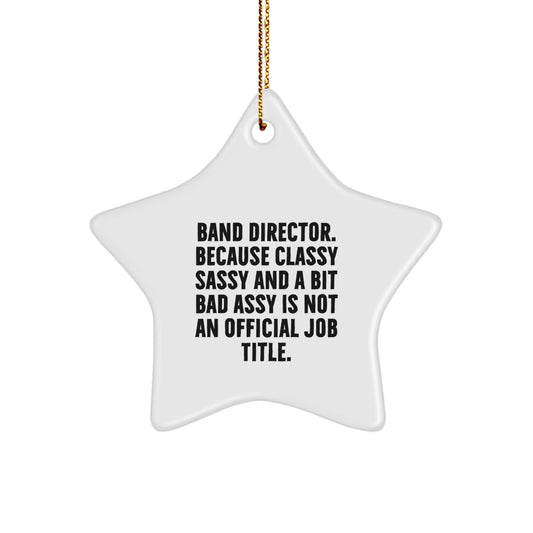 Funny Band Director Christmas Unique Gifts for Band Director - Gifts from Friends, Sarcastic Star Ornament, Band Director Appreciation Star Ornament Decoration - Image 1