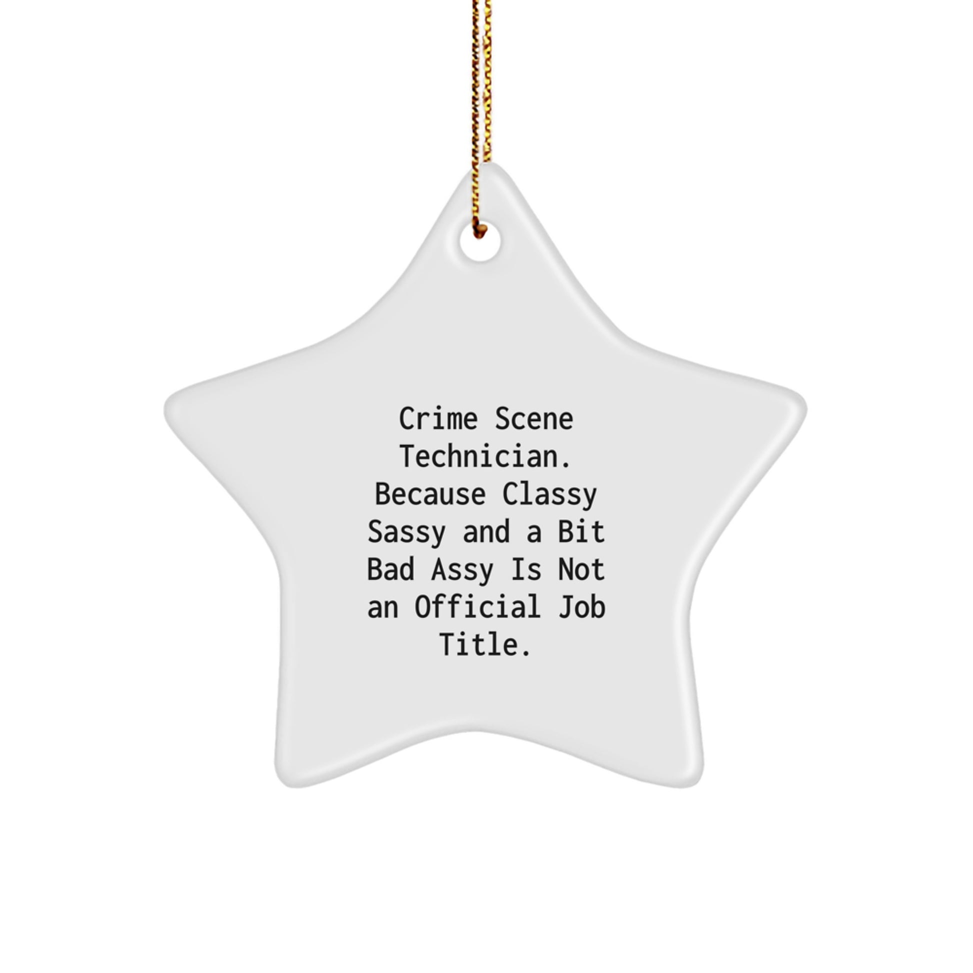 Crime Scene Technician Star Ornament Funny Gift for Crime Scene Technicians Christmas Decorations, Gifts from Friends to Family, Unique Office Decor, Humorous Crime Lab Gifts for Women, Men - Image 1