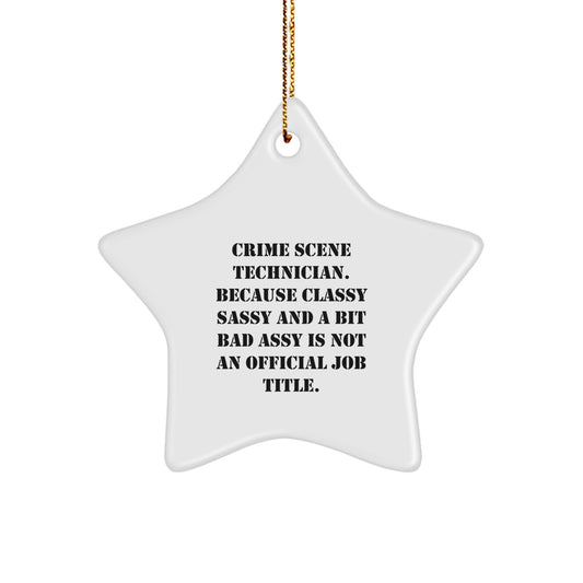 Funny Crime Scene Technician Star Ornament, Gifts for Crime Scene Technician Friends and Family, Unique Christmas Unique Gift Ideas from Us - Image 1