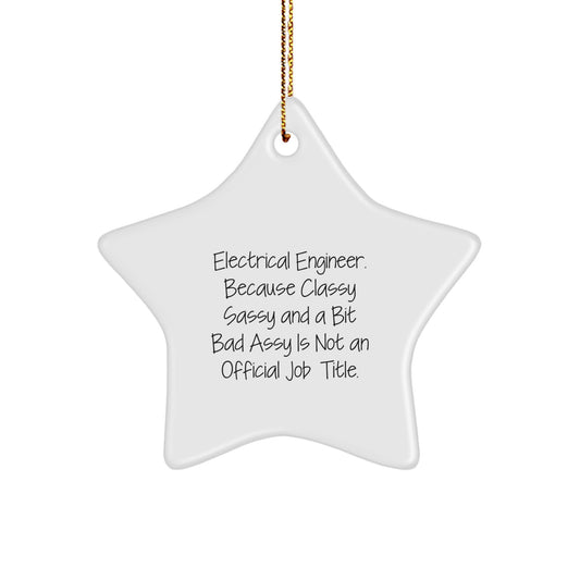 Funny Electrical Engineer Gifts from Friends - Star Ornament for Electrical Engineer Christmas Unique Gifts - Image 1