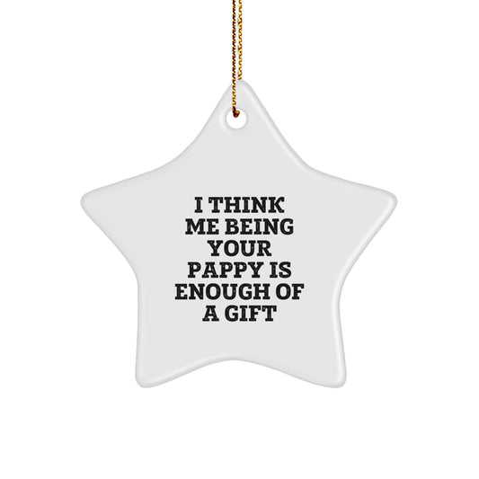 Funny Pappy Star Ornament Gifts from Men to Pappy, Best Christmas Unique Gifts for Pappy, Star Ornament Decoration - Image 1