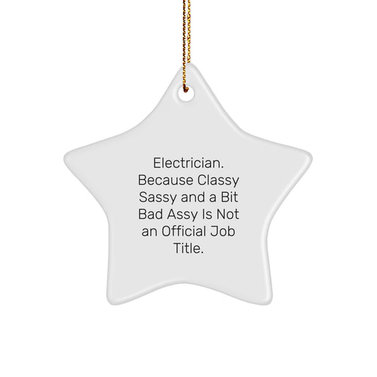 Funny Electrician Star Ornament, Gifts for the Electrician Man, Christmas Unique Gifts from Friends - Image 1