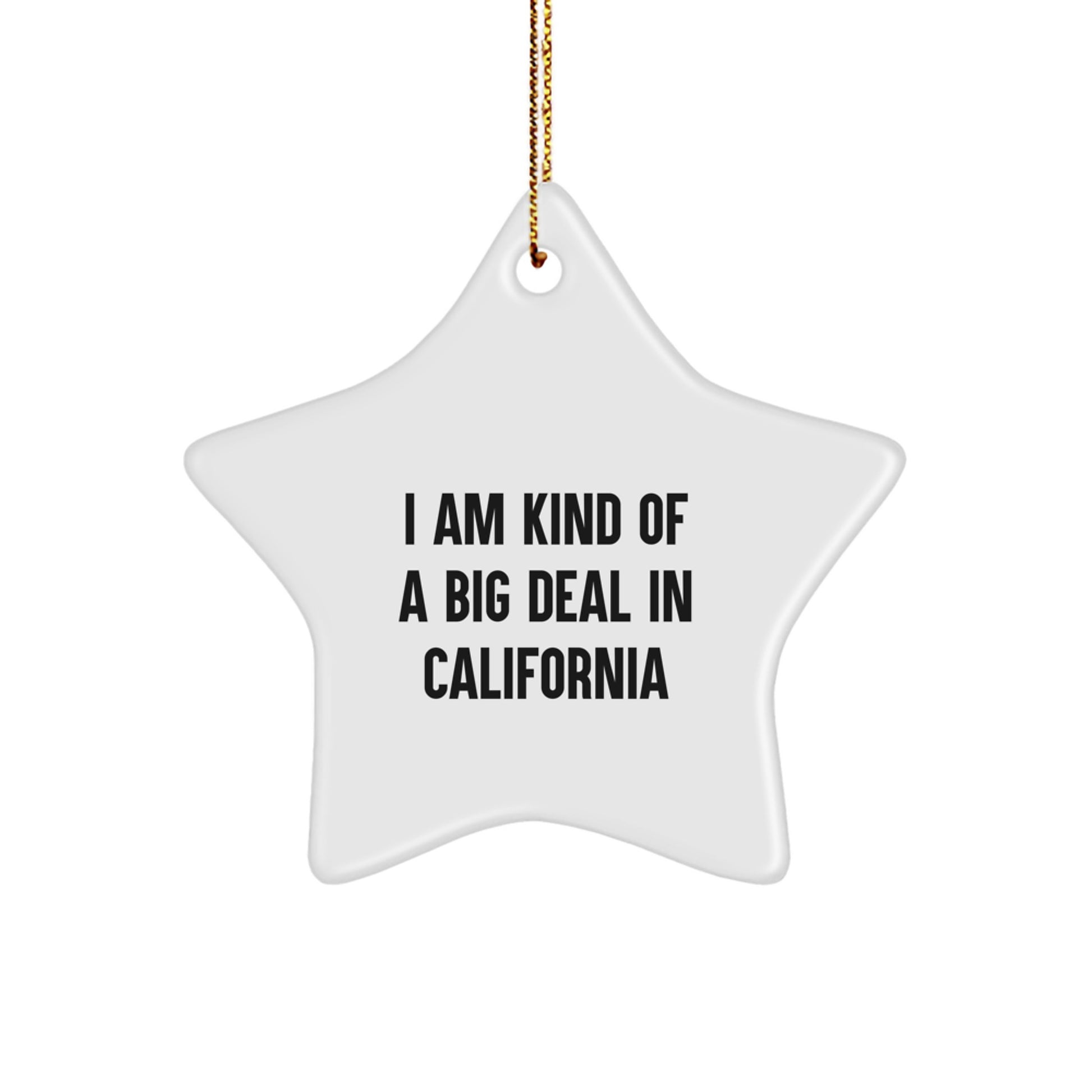 Funny California Star Ornament Gifts from Friends and Family to California Lovers, Christmas Unique Gifts for Home Decor - Image 1