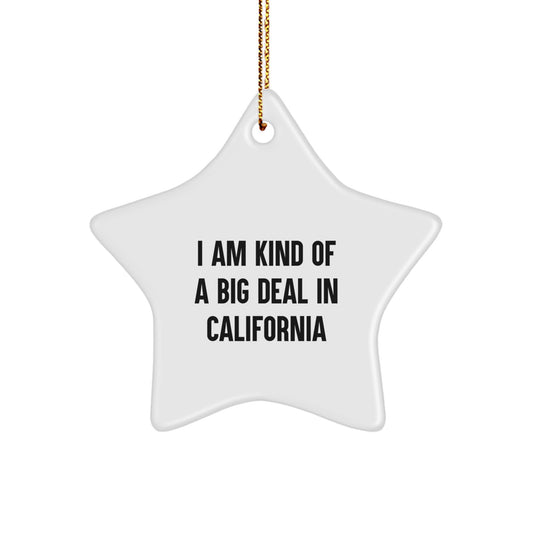 Funny California Star Ornament Gifts from Friends and Family to California Lovers, Christmas Unique Gifts for Home Decor - Image 1