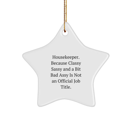 Funny Housekeeper Gifts from Men to Housekeeper Friends at Christmas Unique Gifts - Funny Star Ornament for Housekeeper Women - Image 1