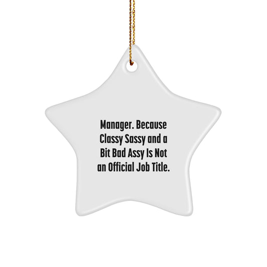 Funny Manager Gifts, Unique Star Ornament for Manager, Christmas Unique Gifts from Coworkers - Image 1