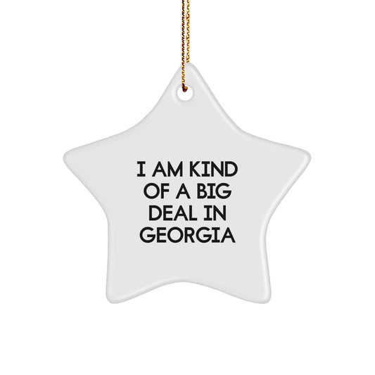 Funny Georgia Gifts for Men Women Friends from Coworkers, Star Ornament, I Am Kind Of A Prime Selection In Georgia, Unique Christmas Unique Gifts for Home Decor - Image 1