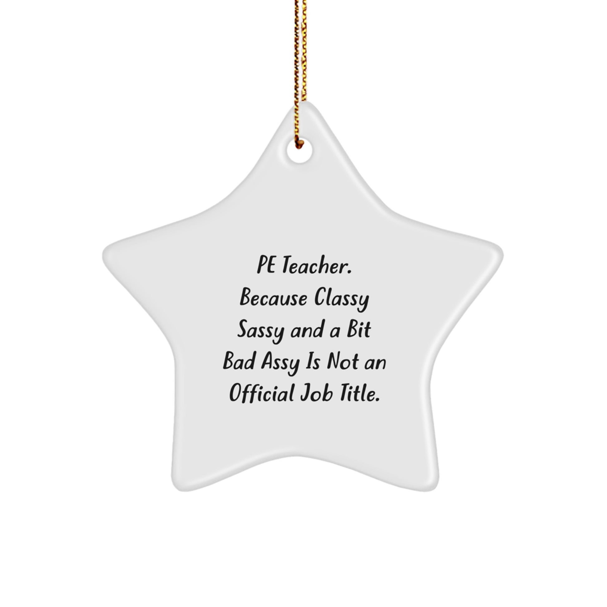 Funny PE Teacher Gifts from Friends for Men - Star Ornament, PE Teacher Christmas Unique Decorations - Image 1
