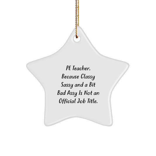 Funny PE Teacher Gifts from Friends for Men - Star Ornament, PE Teacher Christmas Unique Decorations - Image 1