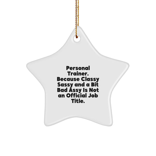 Funny Personal Trainer Gifts for Coworkers - Star Ornament with Inspirational Quote, Perfect Christmas Unique Gifts from Men to Women - Image 1